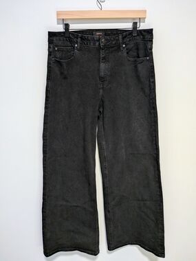 Quince Bella Stretch Wide Leg Jeans Black High Rise Size 31 30" Inseam